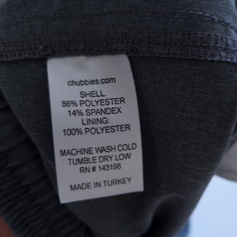 Chubbies Shorts Mens Small Gray 7 Inch Inseam Stretch Athletic Swim Trunks - Picture 13 of 13